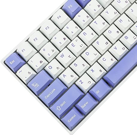 137 Keys Rabbit Cherry Profile Purple White PBT Dye Sub Japanese Keycaps for MX Mechanical Keyboard GMMK Filco 104 TKL GK61 KBD75 96 GK64 68 (137 Key Rabbits)