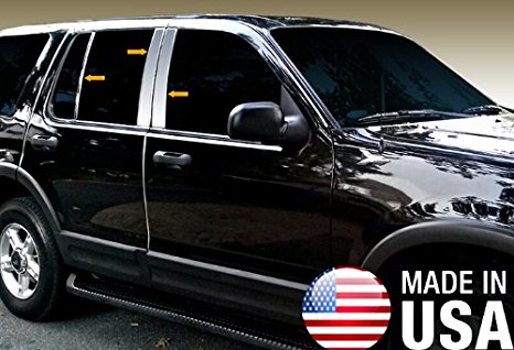 Made in USA! Fit 2003-2010 Ford Explorer With Keypa Stainless Steel Door Pillar Posts Chrome Cover Window Trim-6pc