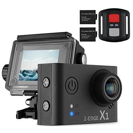 Z-EDGE 4K Action Camera, WiFi Ultra HD Waterproof Sport Camera 2 Inch LCD Screen, 1080P 60FPS 16MP Action Cam, 170 Degree Ultra Wide Angle, With 2 Rechargeable 1000mAh Batteries