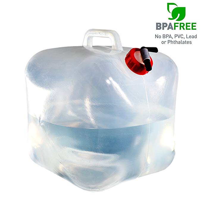 SUNDERPOWER Collapsible Water Container,5-Gallon BPA-Free Portable Water Storage Container for Hiking Camping Picnic Travel BBQ