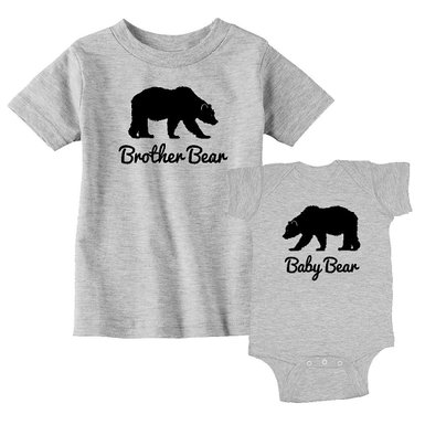 We Match! Brother Bear & Baby Bear Matching Kids T-Shirt & Bodysuit Set