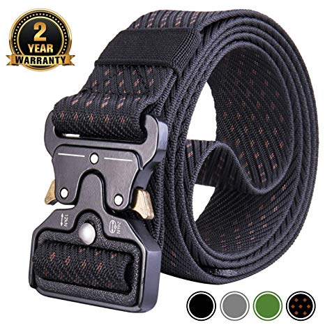 MOZETO Tactical Belt,Military Style 1.5 Inches Durable Nylon Web Belt, Quick-Release Heavy-Duty Metal Buckle Rigger Cobra Belt, Suitable for Waist 30"-60"
