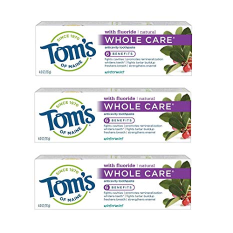 Tom's Of Maine Whole Care Anticavity Toothpaste, Wintermint, 3 Pack