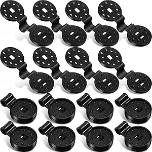 Tatuo 200 Pcs Shade Cloth Plastic Clips Round Sunshade Net Fixing Clip Sun Shade Fabric Clips, Attachment and Placement for Outdoor Garden Agricultural Greenhouse Anti Bird Netting Accessories, Black