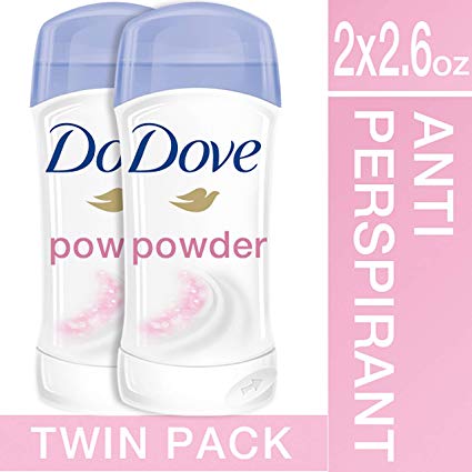 Dove Antiperspirant Deodorant, Powder, 2.6 Oz, Pack of 2