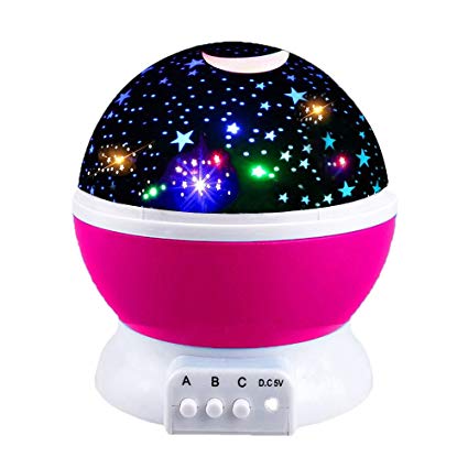 2-10 Year Old Girl Gifts, OPO LED Night Light Lamp Relaxing Light for Kids Moon Star Toys for 2-10 Year Old Girls Gifts for 2-10 Year Old Gifts Girls Toys Age 2-10 Pink OPXK09