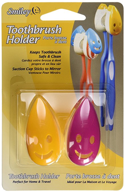 Smiley Set of 2 Toothbrush Holders