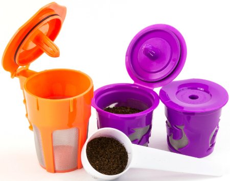 Keurig 2.0 K-Carafe Reusable Coffee Filter and Single Refillable K-Cup 4 piece Bundle Gift Set with Coffee Scoop for K200, K300, K400 and K500 series