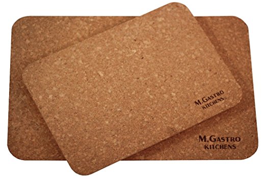 Cork Cutting Boards by M. Gastro Kitchens, 2 Pack, 18x12x3/4" and 13.75x9.75x3/4"