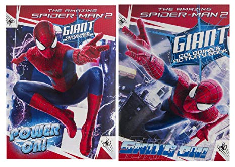 Marvel - (2 Pack) The Amazing Spiderman 2 Giant Coloring & Activity Book Set Power On & Swing On