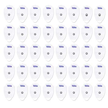 TENS Electrodes - Premium Quality Large Replacement Pads for TENS Units - 20 Pairs of Snap TENS Unit Electrodes (40 TENS Unit Pads) - Discount TENS Brand