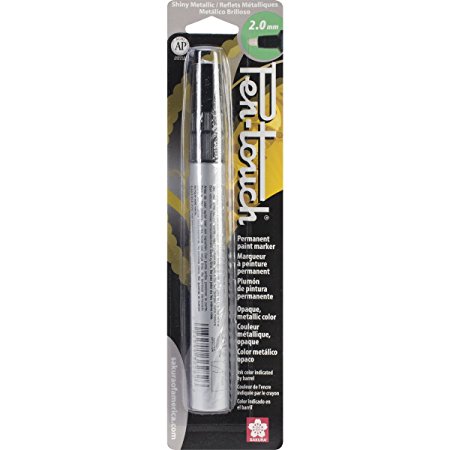 Sakura 41582 Blister Card Pentouch Metallic Ink Marker, Medium, Silver