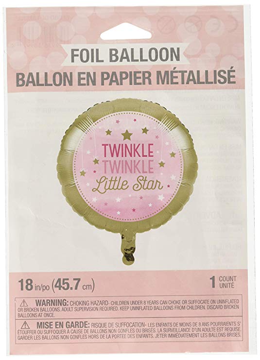 Creative Converting - Twinkle Twinkle Little Star Pink Foil Balloon