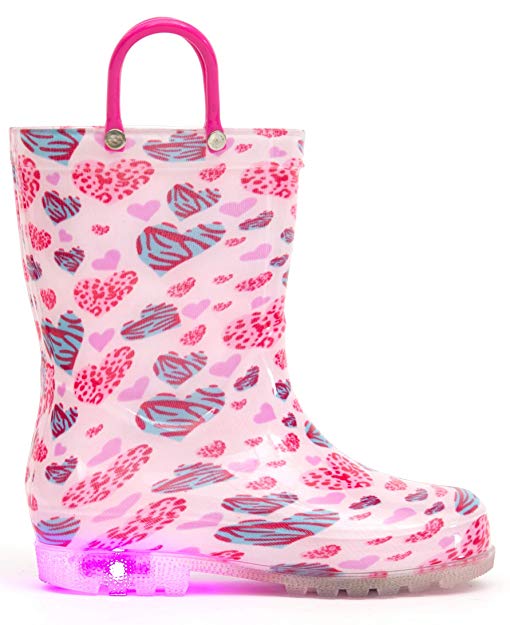 MOFEVER Toddler Kids Light Up Rain Boots
