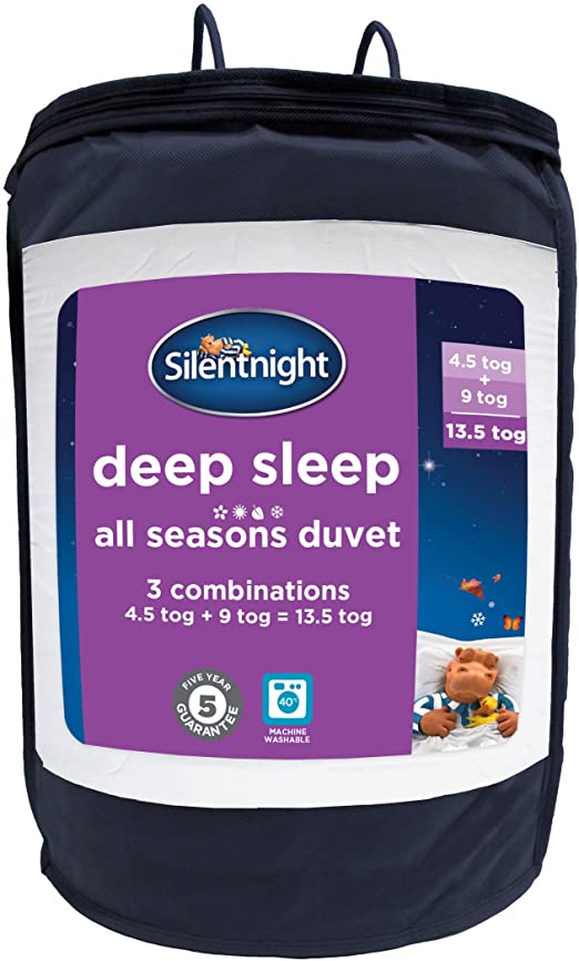 Silentnight Deep Sleep All Seasons Duvet, 4.5   9 tog, Double, White, 200 x 200cm