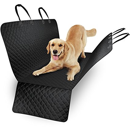Waterproof Dog Back Seat Cover- for Cars, SUVs and Trucks - Durable, Quilted, Non-Slip Material - Bench Cover and Cargo Liner Convertible with Extra Side Protection