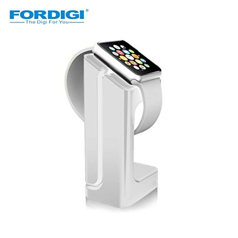 FORDIGI® Apple Watch Stand, Watch Charging Stand / Station / Platform iWatch Charging Stand Bracket Docking Station Holder for 2015 Apple Watch [38mm and 42mm] - Compatible with Both Models (White)