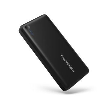 RAVPower 26800mAh 3-Port 55A iSmart Output Portable Charger Compact Power Bank External Battery Pack for iPhone iPad Samsung and More - Black