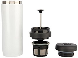 Espro Stainless Steel 12 Ounce Travel Press with Coffee Filter, Bright White