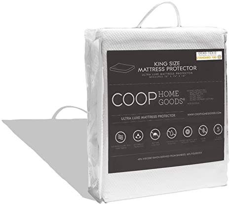 Coop Home Goods – Mattress Protector – Soft and Noiseless - Waterproof and Hypoallergenic - Protect Your Mattress Against Fluids/Spills/Mites - Oeko-TEX Certified Lulltra Fabric - King