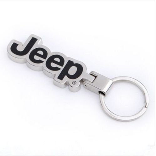 Amooca 3D Font Jeep Authentic Logo Black Valet Keychain Key Ring