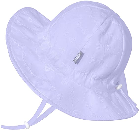 JAN & JUL GRO-with-Me Cotton Floppy Adjustable Sun-Hat for Girls, UPF 50  Breathable Cotton