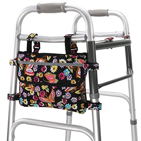 GUOER Walker Bag Suitable for Multiple Walking Aids Rollator Bag Multi-Size Multiple Colors (7.8Wx9.8L IN,Color9801)