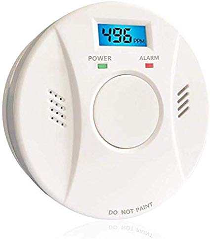 Combination Smoke and Carbon Monoxide Detector Alarm Battery Operated Digital Display for Travel Home Bedroom and Kitchen