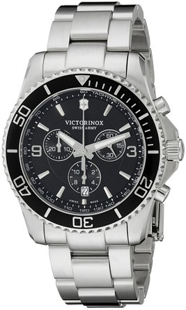 Victorinox Men's 241695 Maverick Chrono Analog-Display Swiss Quartz Silver-Tone Watch