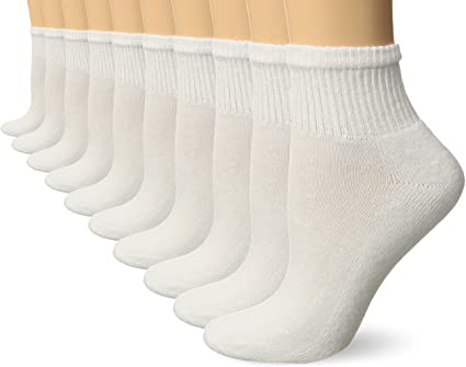 Gildan womens Half Cushion Ankle Socks, 10 Pairs