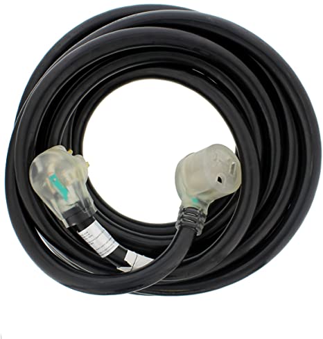 ABN Welding Cable 25ft 8 AWG 40A with Lighted Receptacle and STW Jacket