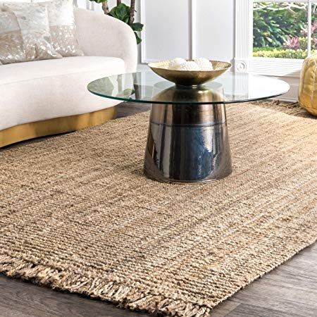 nuLOOM NCCL01 Natura Collection Chunky Loop Jute Natural Fibers Hand Woven Area Rug, 6' x 9', Beige
