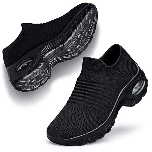 Belilent Womens Walking Shoes Slip on Sneaker Socks Platform Nurse Mesh Breathable Lightweight Comfortable Socks Shoes