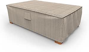 Budge P5A36PM1 English Garden Patio Ottoman/Coffee Table Cover Heavy Duty and Waterproof, Large, Two-Tone Tan