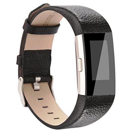 Vancle Fitbit Charge 2 Band,Luxury Genuine Leather Replacement Strap for Fit bit Charge 2(No Tracker)