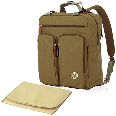 KF Baby MAS Travel Backpack Diaper Bag, Green   Changing Pad Value Combo Set