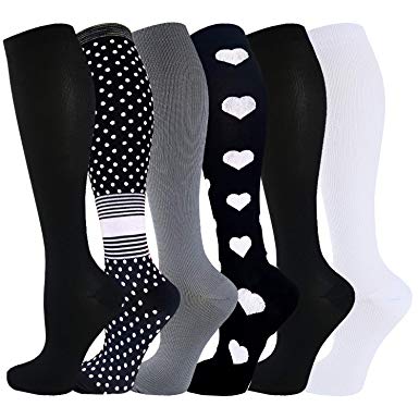 Compression Socks for Women & Men 20-30mmHg Best Knee High Stockings for Running Nurses Hiking Cycling Recovery