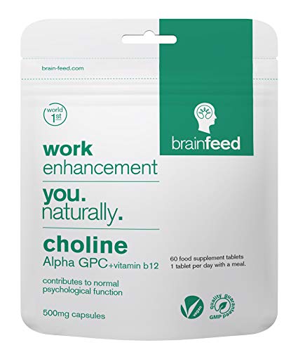 Brain Feed Choline Alpha GPC Capsules 99% | 60 Capsules | 500mg | Manufactured in The UK