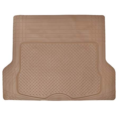 MotorTrend Heavy Duty Premium Rubber Cargo Mat Trimmable Trunk Liner for Trucks and Sedans Multi Size (Standard (STD) - 43.2"x53.7", Sand Beige)