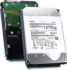 HGST 12TB hdd 3.5インチ HGST ハードディスク 外付け7200rpm ウエスタンデジタル 内蔵hdd SATA Nas CMR テレビ録画用, 2年間の保証サービス (整備済み品)