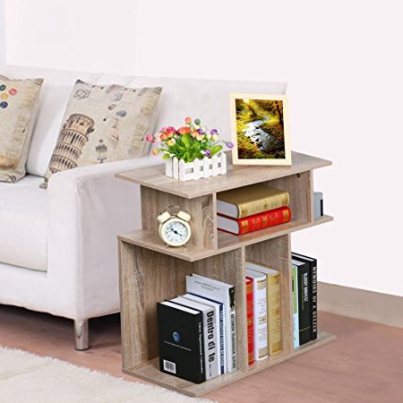 World Pride Wood End Table Side Sofa Console, Storage Stand, Accent End Table in Reclaimed Vintage Look, Oak