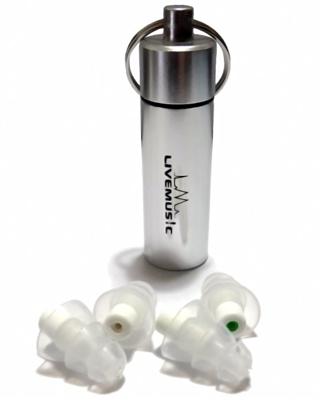 LiveMus!c HearSafe Ear Plugs - High Fidelity Earplugs for Musician, Concert, Drummer, Percussion, DJ & Clubbing - Reusable, Comfortable & Hypoallergenic Silicone - Triple Flange Design - Ear Protection from Loud Sounds, Noise Protection, Noise Cancelling - Patented Filter, Best Attenuation - Lifetime Guarantee (Standard Size)