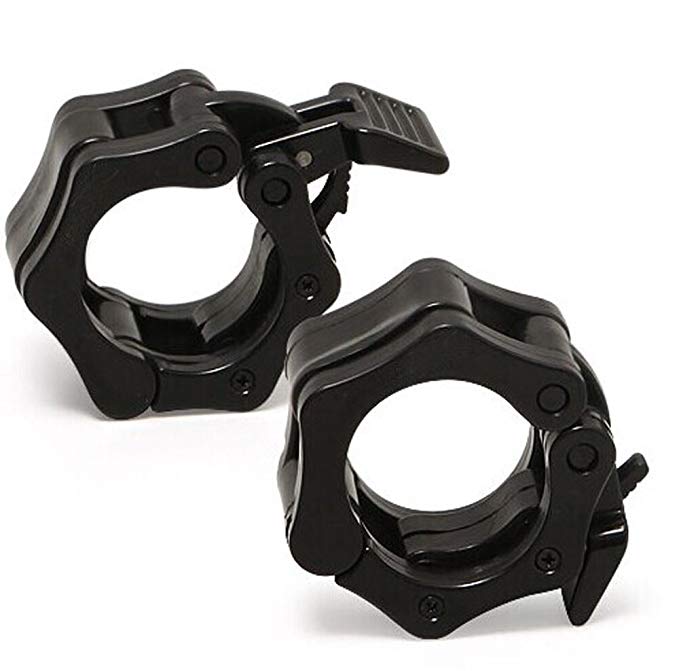 Dreampark Barbell Clamp, 1" Diameter ABS Barbells Locking Collars Clamps with Quick Release.(1 Pair)