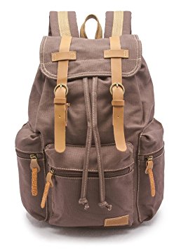 Sweetbriar Vintage Canvas Laptop Backpack, Mocha - Protects Laptops 13", 14" and up to 15.6 Inches