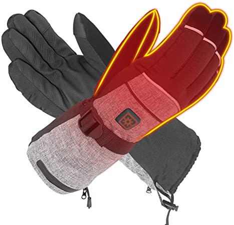 sticro Battery Heated Gloves for Men Women Winter Rechargeable Electric Heat Gloves, Outdoor Thermal Insulate Gloves, Touchscreen Hand Warmer for Climb Hiking Skiing Hunting