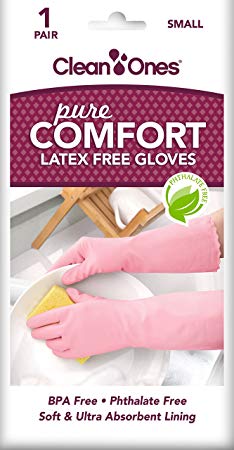 Clean Ones Pure Comfort Latex Free Vinyl Gloves - Small 1pr