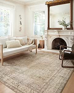 Loloi II Margot Collection MAT-01 Antique / Sage 8'-6" x 11'-6", .38" Thick, Area Rug, feat.CloudPile, Soft, Durable, Printed, Medallion, Low Pile, Non-Shedding, Easy Clean, Living Room Rug