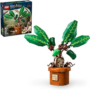 LEGO Harry Potter Mandrake Figure & Pot Plant Toy, Harry Potter Collectible Gift Idea for Kids, Magical Creature Playset for Room décor, Harry Potter Toy for 10 Year Old Girls, Boys or Any Fan, 76433