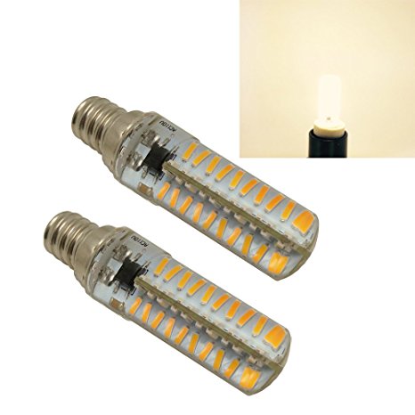 LJY 2-Pack E12 4.5W Dimmable 4014SMD 80-LED Bulbs, Warm White Light, 2800-3000K, 400-420LM, 110V AC