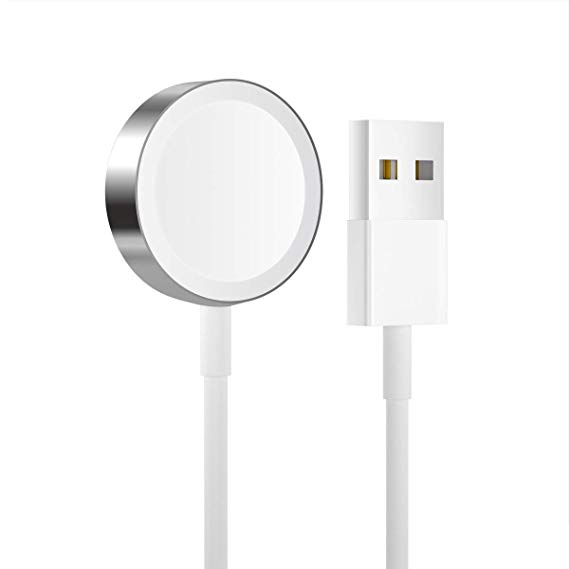 Lastest Smart Watch Charger Compatible with Apple Watch Charging Cord Wireless Magnetic Charging Pad Stand for iWatch Series 4 3 2 1 44mm/42mm/40mm/38mm (White)